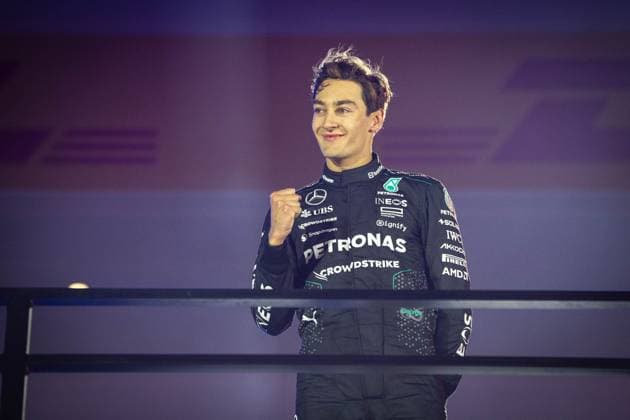 George Russell (UK, Mercedes AMG Petronas F1 Team 63), Sieger des Großen Preises von Las Vegas. USA, Formel 1 Weltmeisterschaft, Grand Prix von Las Vegas, Las Vegas Strip Circuit, 23.11.2024 USA, Formel 1 Weltmeisterschaft, Grand Prix von Las Vegas, Las Vegas Strip Circuit, 23.11.2024 Las Vegas Copyright: xEibner-Pressefoto ThomasxFuesslerx EP_TFR