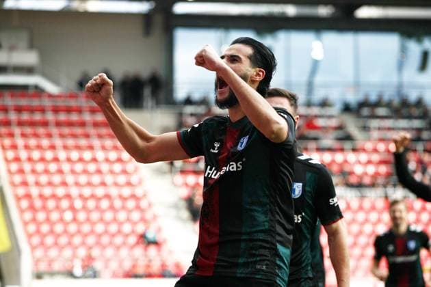 Mohammed El Hankouri Torjubel 0-1 , 2.Bundesliga, Jahn Regensburg-1.FC Magdeburg , Fußball in den JahnStadion , Regensburg , Bayern, Deutschland . November 24, 2024 . Photo by: Davide Elias Ipa Photo Pressefoto DENL Copyright: xDavidexEliasx