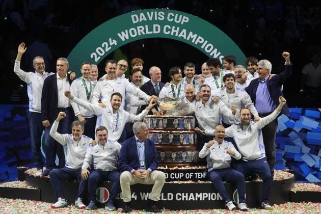 Bilder des Jahres 2024, Sport 11 November Sport Themen der Woche KW47 Sport Bilder des Tages RECORD DATE NOT STATED November 24, 2024 (Malaga) ITALY DAVIS CUP CHAMPION 2024! Sinner beat Griekii 7-6(2) and 6-2 and gave his country the two-time championship in Malaga. Cordon Press  lorenzoxcarnero xCordonpress