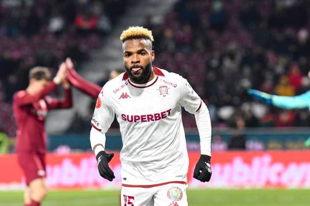CFR Cluj v Rapid Bucharest - Romanian Superliga Aaron Boupendza plays during the match between CFR 1907 Cluj and Rapid Bucuresti at Dr Constantin Radulescu Stadium in Cluj-Napoca, on November 23, 2024. Cluj-Napoca Romania  Copyright: xFlaviuxBuboix originalFilename:buboi-notitle241123_npYnO.jpg