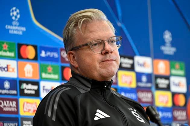 AC Sparta Praha head coach Lars Friis attends a press conference, PK, Pressekonferenz before the UEFA Champions League, round 5, match AC Sparta Praha vs Atletico Madrid, in Prague, Czech Republic, on November 25, 2024. (CTKxPhoto KaterinaxSulova) CTKPhotoP2024112504052  CTKPhotoP2024112504052