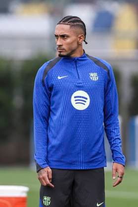 November 25, 2024, Sant Joan Despi, Barcelona, SPAIN: Raphinha Dias Belloli during the training day of FC Barcelona, Barca ahead UEFA Champions League, football match against Stade Brestois 29 at Ciudad Esportiva Joan Gamper on November 25, 2024 in Sant Joan Despi, Barcelona, Spain. Sant Joan Despi SPAIN - ZUMAa181 20241125_zaa_a181_023 Copyright: xJavierxBorregox