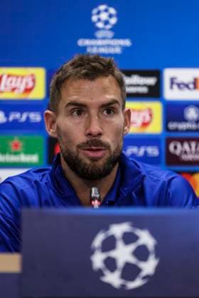 November 25, 2024, Sant Joan Despi, Barcelona, SPAIN: Inigo Martinez attends his press conference, PK, Pressekonferenz during the training day of FC Barcelona, Barca ahead the UEFA Champions League, football match against Stade Brestois 29 at Ciudad Esportiva Joan Gamper on November 25, 2024 in Sant Joan Despi, Barcelona, Spain. Sant Joan Despi SPAIN - ZUMAa181 20241125_zaa_a181_035 Copyright: xJavierxBorregox