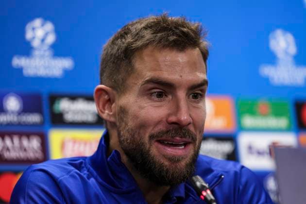 November 25, 2024, Sant Joan Despi, Barcelona, SPAIN: Inigo Martinez attends his press conference, PK, Pressekonferenz during the training day of FC Barcelona, Barca ahead the UEFA Champions League, football match against Stade Brestois 29 at Ciudad Esportiva Joan Gamper on November 25, 2024 in Sant Joan Despi, Barcelona, Spain. Sant Joan Despi SPAIN - ZUMAa181 20241125_zaa_a181_051 Copyright: xJavierxBorregox