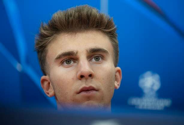 Central midfielder of Atletico Madrid Pablo Barrios attends a press conference, PK, Pressekonferenz before the UEFA Champions League, round 5, match AC Sparta Praha vs Atletico Madrid, in Prague, Czech Republic, on November 25, 2024. (CTKxPhoto MichaelaxRihova) CTKPhotoP2024112506128  CTKPhotoP2024112506128