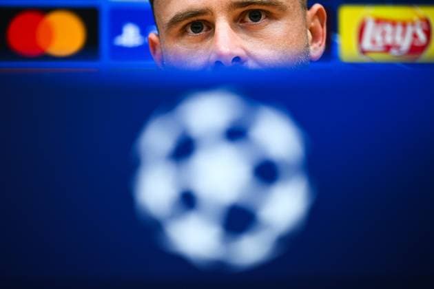 STADE BRESTOIS - VEILLE DE LIGUE DES CHAMPIONS PHOTOPQR OUEST FRANCE Guillaume Saligot ; Barcelone ; 25 11 2024 ; Football - Ligue des Champions ( LDC ) - Entrainement et conference de presse Brest Roy avant le match -FCBarcelona VS. Stade Brestois 29 ( SB29 Brest ) au Lluís Companys Olympic Stadium Stade Olympique de Montjuic a Barcelone ( Espagne ) , le 25 Novembre 2024 . Ici la conference de presse avec Hugo Magnetti ( Stade Brestois ). Photo : Guillaume Saligot Ouest-France Barcelone France  Copyright: xPHOTOPQR OUESTxFRANCE MAXPPPxGuillaumexSaligotx 20241125OFR0196 20241125OFR0196
