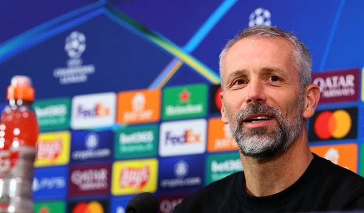 RB Leipzig - Pressekonferenz Champions League Mailand, 25.11.2024, Giuseppe-Meazza-Stadion, Fussball, Champions League, Matchday-1, RB Leipzig vs. Inter Mailand am 26 11 2024 , RB Leipzig Pressekonferenz , Im Bild: Trainer Marco Rose, RB Leipzig ,