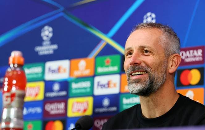 RB Leipzig - Pressekonferenz Champions League Mailand, 25.11.2024, Giuseppe-Meazza-Stadion, Fussball, Champions League, Matchday-1, RB Leipzig vs. Inter Mailand am 26 11 2024 , RB Leipzig Pressekonferenz , Im Bild: Trainer Marco Rose, RB Leipzig ,