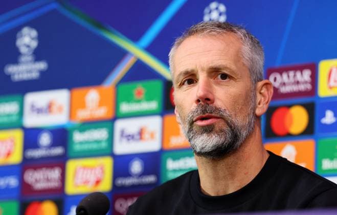 RB Leipzig - Pressekonferenz Champions League Mailand, 25.11.2024, Giuseppe-Meazza-Stadion, Fussball, Champions League, Matchday-1, RB Leipzig vs. Inter Mailand am 26 11 2024 , RB Leipzig Pressekonferenz , Im Bild: Trainer Marco Rose, RB Leipzig ,