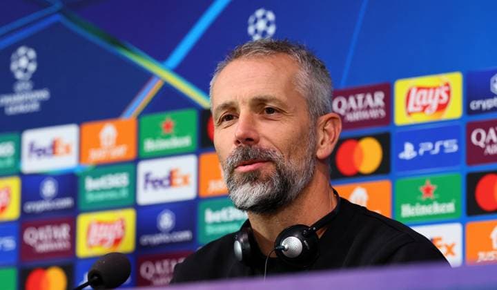 RB Leipzig - Pressekonferenz Champions League Mailand, 25.11.2024, Giuseppe-Meazza-Stadion, Fussball, Champions League, Matchday-1, RB Leipzig vs. Inter Mailand am 26 11 2024 , RB Leipzig Pressekonferenz , Im Bild: Trainer Marco Rose, RB Leipzig ,