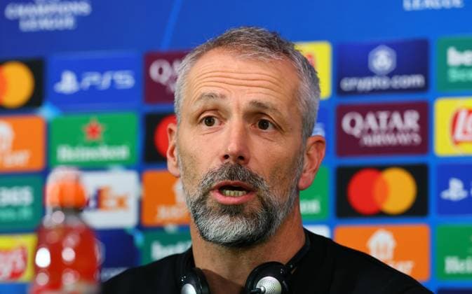 RB Leipzig - Pressekonferenz Champions League Mailand, 25.11.2024, Giuseppe-Meazza-Stadion, Fussball, Champions League, Matchday-1, RB Leipzig vs. Inter Mailand am 26 11 2024 , RB Leipzig Pressekonferenz , Im Bild: Trainer Marco Rose, RB Leipzig ,