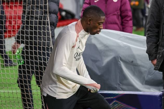 Ousmane Dembele (Paris Saint-Germain, PSG, 10) auf dem Weg aus der Kabine auf den Rasen in der Allianz Arena, Ger, Abschlusstraining, Paris Saint-Germain, PSG, Fussball, UEFA Champions League, 5. Spieltag, Saison 2024 2025, 25.11.2024, Ger, Abschlusstraining, Paris Saint-Germain, PSG, Fussball, UEFA Champions League, 5. Spieltag, Saison 2024 2025, 25.11.2024 Muenchen Copyright: xEibner-Pressefoto JennixMaulx EP_JML