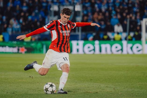 SOCCER - UEFA CL, Slovan vs Milan BRATISLAVA,SLOVAKIA,26.NOV.24 - SOCCER - UEFA Champions League, Slovan Bratislava vs AC Milan. Image shows Christian Pulisic (Milan).  GEPAxpictures xAlexanderxSolc