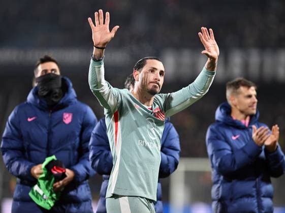 Jose Maria Gimenez of Atletico celebrates after winning the football Champions League 5th round match Sparta Praha vs Atletico Madrid in Prague, Czech Republic, November 26, 2024. (CTKxPhoto MichaelaxRihova) CTKPhotoP2024112607813  CTKPhotoP2024112607813