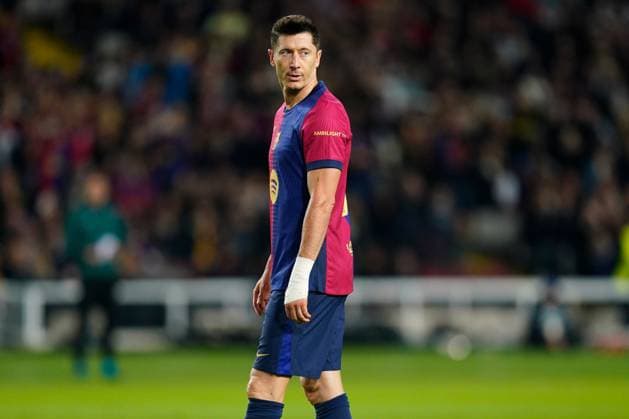 Robert Lewandowski of FC Barcelona, Barca FC Barcelona v Stade Brestois, UEFA Champions League match, date 5. Football, Lluis Companys Stadium, Barcelona, Spain - 26 Nov 2024 Editorial use only  Copyright: xBaguxBlanco Pressinphoto Shutterstockx 14945346j