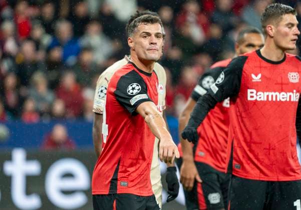 Granit Xhaka (Bayer 04 Leverkusen, 34) 26.11.2024, Fussball: Bayer 04 Leverkusen - FC Salzburg, UEFA Champions League, Saison 2024 2025, Spieltag 5 Copyright: HMBxMedia xMarcoxBader