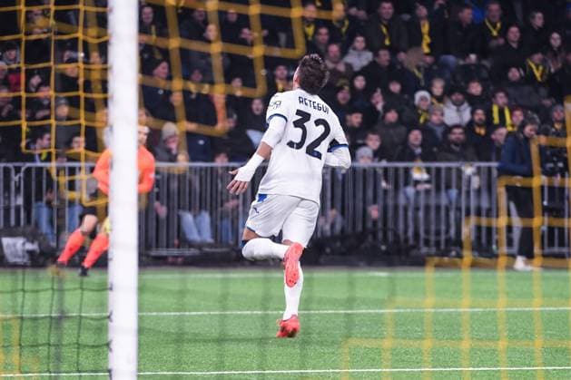 BERN, SWITZERLAND - NOVEMBER 26: Mateo Retegui of Atalanta celebrates his goal during the UEFA Champions League 2024 25 League Phase MD5 match between BSC Young Boys and Atalanta BC at Stadion Wankdorf on November 26, 2024 in Bern, Switzerland. Bern Stadion Wankdorf Bern Switzerland Copyright: xJustPictures.ch ManuelxWinterbergerx jp-en-EuSpIm-JP4_MAN_YB_Atalanta_26Nov2024_BE_01196