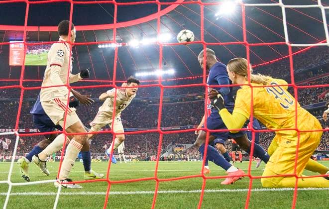 Sport Bilder des Tages MinJae Kim, Min-Jae Kim , FCB 3 scores, shoots goal , Tor, Treffer, Torschuss, 1-0 in the League Phase MD5 match FC BAYERN MUENCHEN - PARIS SG of football UEFA Champions League in season 2024 2025 in Munich, Nov 26, 2024 , FCB, 5. Spieltag, München