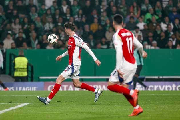 Kai Havertz midfielder of Arsenal FC during the UEFA Champions League 2024 25 League Phase MD4 match between Sporting Clube de Portugal and Arsenal FC at Estadio Jose Alvalade on November 26, 2024 in Lisbon, Portugal. UEFA Champions League - Sporting CP vs Arsenal FC (Valter Gouveia SPP) Copyright: xValterxGouveia SPPx spp-en-VaGo-VG_L0015
