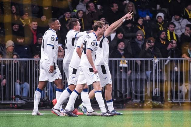 BERN, SWITZERLAND - NOVEMBER 26: Sead Kolasinac of Atalanta celebrates his goal during the UEFA Champions League 2024 25 League Phase MD5 match between BSC Young Boys and Atalanta BC at Stadion Wankdorf on November 26, 2024 in Bern, Switzerland. Bern Stadion Wankdorf Bern Switzerland Copyright: xJustPictures.ch ManuelxWinterbergerx jp-en-EuSpIm-JP4_MAN_YB_Atalanta_26Nov2024_BE_01215