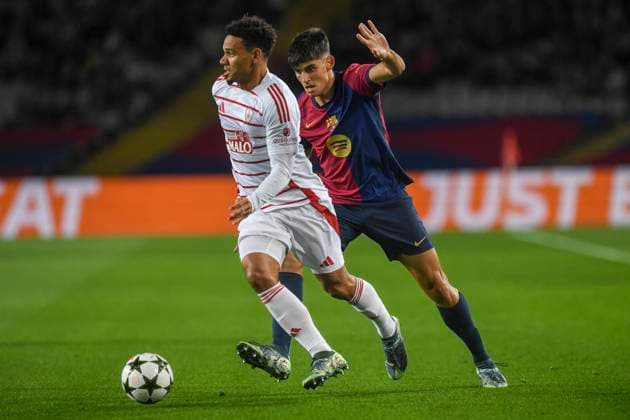UEFA Champions League soccer match FC Barcelona, Barca vs Stade Brestois at Montjuic Olympic Stadium in Barcelona, Spain 26 November 2024 Pedri 900 Cordon Press  900 CordonxPress LOF - UEFA Champions League FC Barcelona vs Stade Brestois