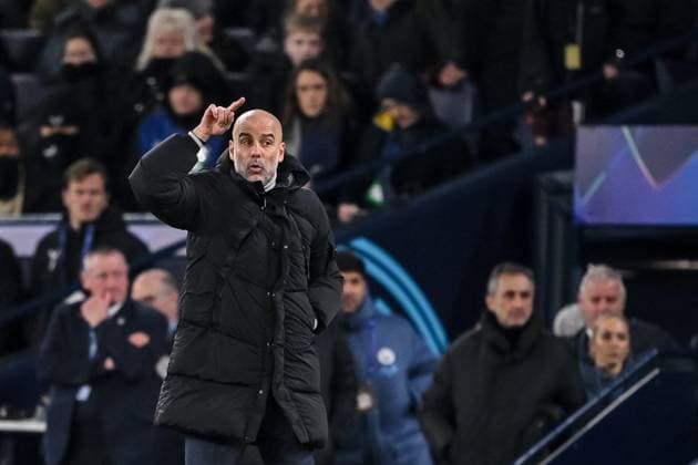 Trainer Josep Guardiola (Manchester City) gestures during the UEFA Champions League 2024 25 League Phase MD5 match between Manchester City and Feyenoord at Etihad Stadium on November 26, 2024 in Manchester, England. Defodi-541_CITROT20241126_109