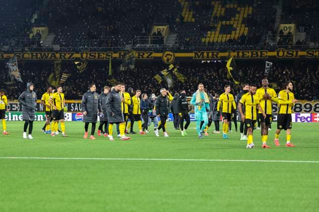 BSC Young Boys nach dem Spiel , Fussball, UEFA Champions League, 5. Spieltag, 2024 2025, Young Boys Bern vs. Atalanta Bergamo, 26.11.2024, Stadion Wankdorf, Bern, Schweiz Bern Stadion Wankdorf Kanton Bern Schweiz Copyright: xGrantxHubbsx