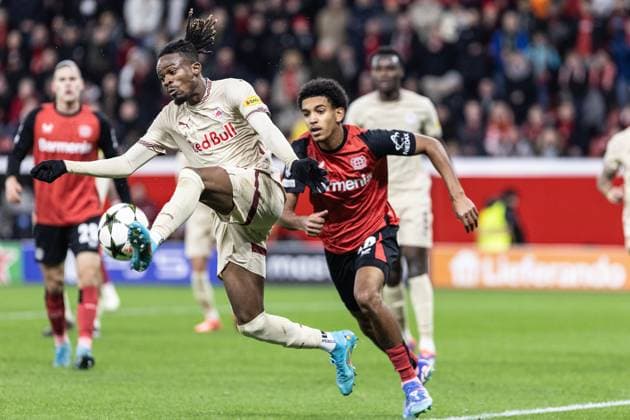 UEFA Champions League: Bayer 04 Leverkusen - FC Salzburg; 26.11.2024 Daouda Guindo (FC Salzburg, 29), UEFA Champions League: Bayer 04 Leverkusen - FC Salzburg; BayArena, Leverkusen; 26.11.2024 Copyright: xBEAUTIFULxSPORTS Buriakovx