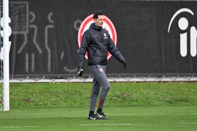 27.11.2024, xsltx, Fussball UEFA Europa League, Eintracht Frankfurt - Training emspor, v.l. Dino Toppmöller (Cheftrainer Eintracht Frankfurt) (DFL DFB REGULATIONS PROHIBIT ANY USE OF PHOTOGRAPHS as IMAGE SEQUENCES and or QUASI-VIDEO)