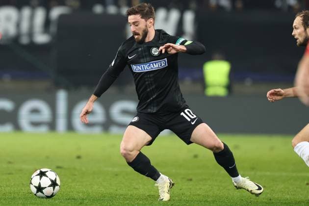 SOCCER - UEFA CL, Sturm vs Girona KLAGENFURT,AUSTRIA,27.NOV.24 - SOCCER - UEFA Champions League, SK Sturm Graz vs Girona FC. Image shows Otar Kiteishvili (Sturm).  GEPAxpictures xChrisxBauer