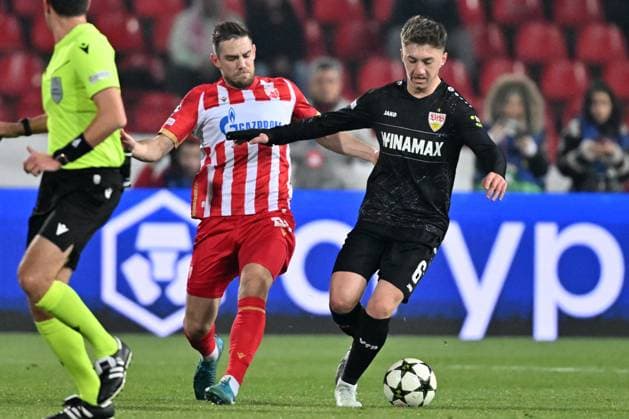 CRVENA ZVEZDA vs STUTTGART ANGELO STILLER Stuttgart football player at the UEFA Champions League match against Red Star at the Rajko Mitic stadium, Belgrade 27.11.2024. MN press Photo Football, Champions League, Red Star, Stuttgart Belgrade Stadion Rajko Mitic Serbia Copyright: xMarkoxMetlasx xMNxPressx