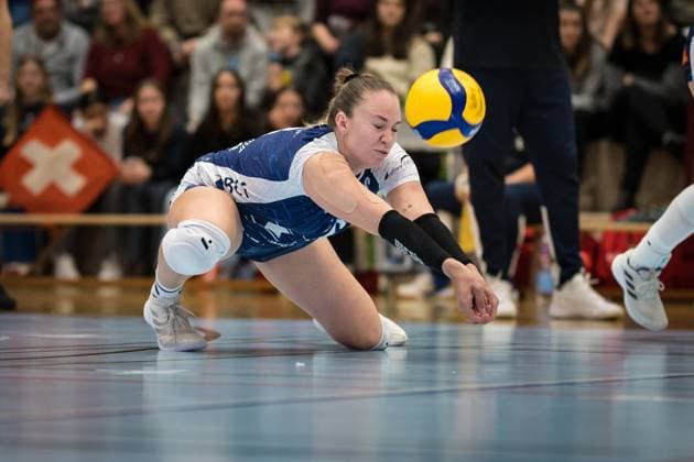 Volleyball CEV Challenge League: Volley Duedingen vs SC Potsdam; Duedingen , 27.11.2024 Diana Sacher (Volley Duedingen 16) Volleyball CEV Challenge League: Volley Duedingen vs SC Potsdam in Duedingen , 27.11.2024 Copyright: xBEAUTIFULxSPORTS OlafxRellischx