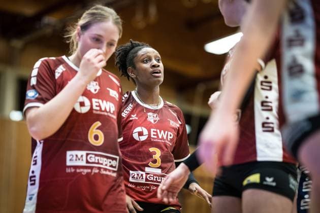 Volleyball CEV Challenge League: Volley Duedingen vs SC Potsdam; Duedingen , 27.11.2024 Danielle Harbin (Opposite, SC Potsdam, 3) Volleyball CEV Challenge League: Volley Duedingen vs SC Potsdam in Duedingen , 27.11.2024 Copyright: xBEAUTIFULxSPORTS OlafxRellischx