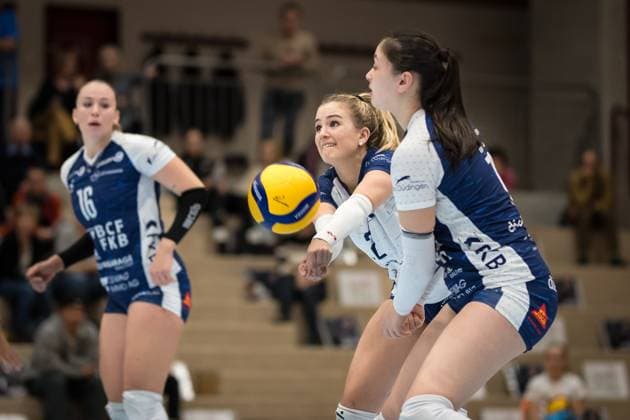 Volleyball CEV Challenge League: Volley Duedingen vs SC Potsdam; Duedingen , 27.11.2024 Noemi Portmann (Volley Duedingen 2) Volleyball CEV Challenge League: Volley Duedingen vs SC Potsdam in Duedingen , 27.11.2024 Copyright: xBEAUTIFULxSPORTS OlafxRellischx