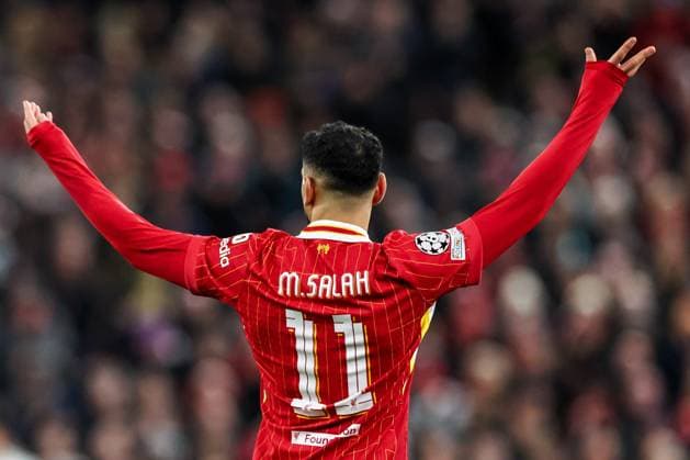 UEFA Champions League, League Phase MD5 Liverpool v Real Madrid Mohamed Salah of Liverpool reacts during the UEFA Champions League, League Phase MD5 Liverpool v Real Madrid at Anfield, Liverpool, United Kingdom, 27th November 2024 (Photo by Mark Cosgrove News Images) Liverpool Anfield Merseyside United Kingdom Copyright: xMarkxCosgrove NewsxImagesx