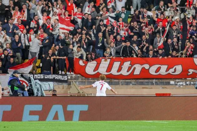 Sport Themen der Woche KW48 Sport Bilder des Tages Eliesse Ben Seghir ( 7 - AS Monaco) celebrates goal with AS Monaco ultras during Monaco vs Benfica, UEFA Champions League football match in Monaco, Principality of Monaco, November 27 2024  Copyright: xNicolaxMastronardi IPAxSportx xix xx IPA_51921400 IPA_Agency_IPA51921400