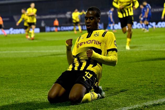 Zagreb, Croatia, November 27th 2024: Jamie Gittens of Borussia Dortmund celebrate score during the UEFA Champions League, League phase, match between Dinamo Zagreb and Borussia Dortmund at Stadium Maksimir, Zagreb, Croatia. (Natasa Kupljenik SPP) Copyright: xNatasaxKupljenikx xSPPx spp-en-NaKuSp-NNR_1121