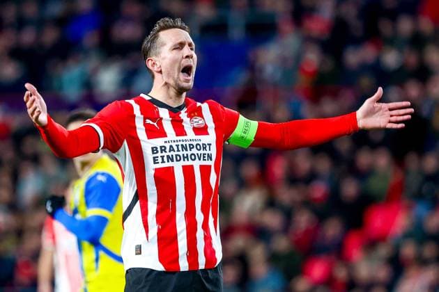 EINDHOVEN, 27-11-2024, Philips Stadium, UEFA Champions League season 2024 25, match between PSV and Sjachtar Donetsk, PSV player Luuk de Jong PSV - Sjachtar Donetsk  x26839764x Copyright: