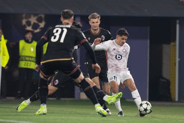 Foto IPP Damiano Fiorentini Bologna 27 11 2024 calcio Champions League 2024-2025 partita Bologna - Lille nella foto: Osame Sahraoui Italy Photo Press World Copyright italy  Copyright: xR4924_italyphotopressx