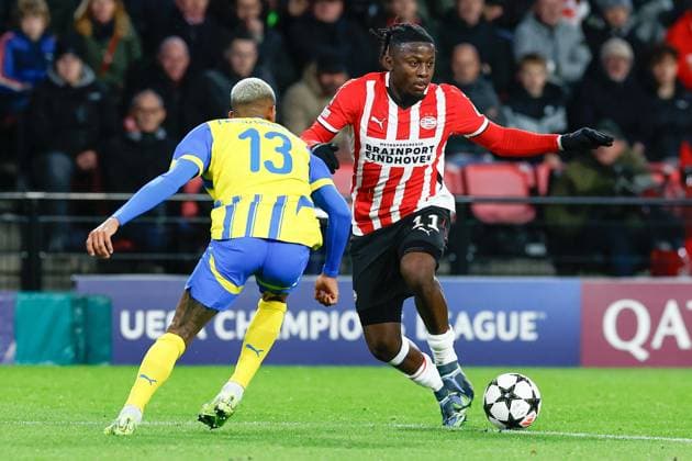 EINDHOVEN, 27-11-2024, Philips Stadium, UEFA Champions League season 2024 25, match between PSV and Sjachtar Donetsk, PSV player Johan Bakayoko PSV - Sjachtar Donetsk  x26839931x Copyright:
