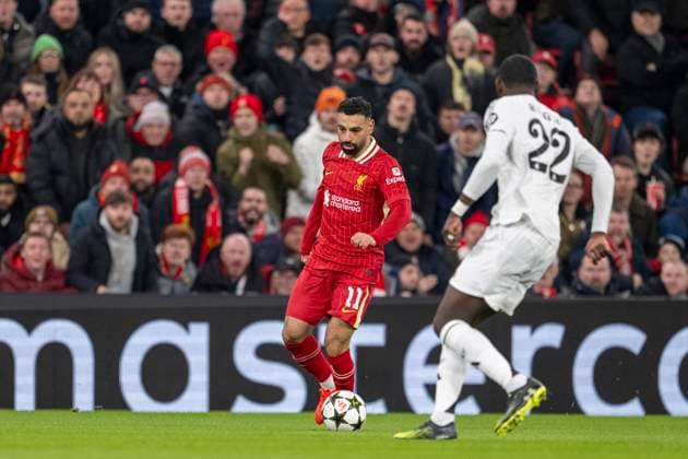 Mohamed Salah of Liverpool during a match between Liverpool and Real Madrid as part of UEFA Champions League at Anfield Stadium on November 27, 2024 in Liverpool, Englandl. (Richard Callis SPP) Copyright: xRichardxCallisx xSPPx spp-en-RiCaSp-rmfc_271124-0861