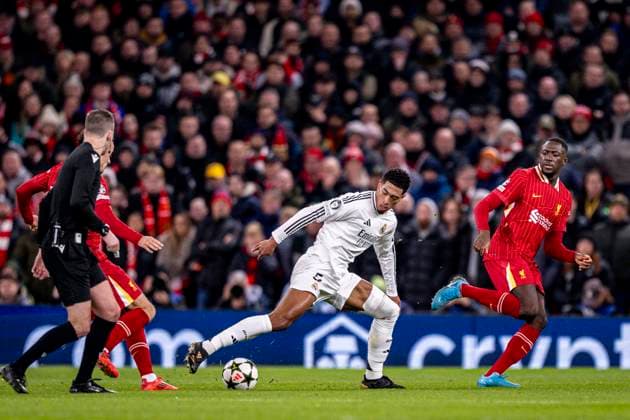 Jude Bellingham of Real Madrid during a match between Liverpool and Real Madrid as part of UEFA Champions League at Anfield Stadium on November 27, 2024 in Liverpool, Englandl. (Richard Callis SPP) Copyright: xRichardxCallisx xSPPx spp-en-RiCaSp-rmfc_271124-1055
