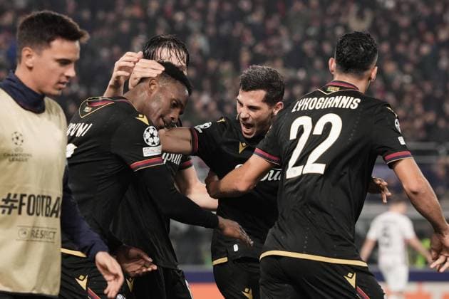 Bologna s Jhon Lucumi celebrates with Bologna s Remo Freuler after scoring the 1-1 goal for his team during the Uefa Champions League 2024 2025 soccer match between Bologna and Lille at Renato Dall Ara Stadium - Soccer - Bologna, Italy - Wednesday November 27, 2024  Copyright: xMassimoxPaolone LaPressex
