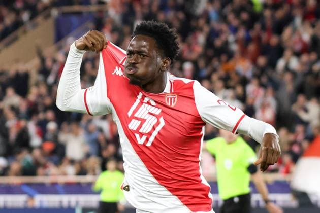 Soungoutou Magassa ( 88 - AS Monaco) celebrates his goal during Monaco vs Benfica, UEFA Champions League football match in Monaco, Principality of Monaco, November 27 2024  Copyright: xNicolaxMastronardi IPAxSportx xix xx IPA_51922625 IPA_Agency_IPA51922625
