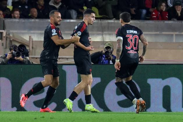 Zeki Amdouni ( 7 - SL Benfica) celebrates his goal during Monaco vs Benfica, UEFA Champions League football match in Monaco, Principality of Monaco, November 27 2024  Copyright: xNicolaxMastronardi IPAxSportx xix xx IPA_51923270 IPA_Agency_IPA51923270