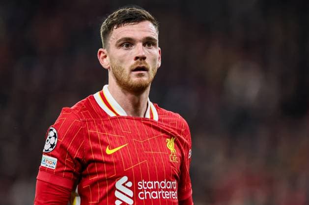 UEFA Champions League, League Phase MD5 Liverpool v Real Madrid Andy Robertson of Liverpool looks on during the UEFA Champions League, League Phase MD5 Liverpool v Real Madrid at Anfield, Liverpool, United Kingdom, 27th November 2024 (Photo by Mark Cosgrove News Images) Liverpool Anfield Merseyside United Kingdom Copyright: xMarkxCosgrove NewsxImagesx