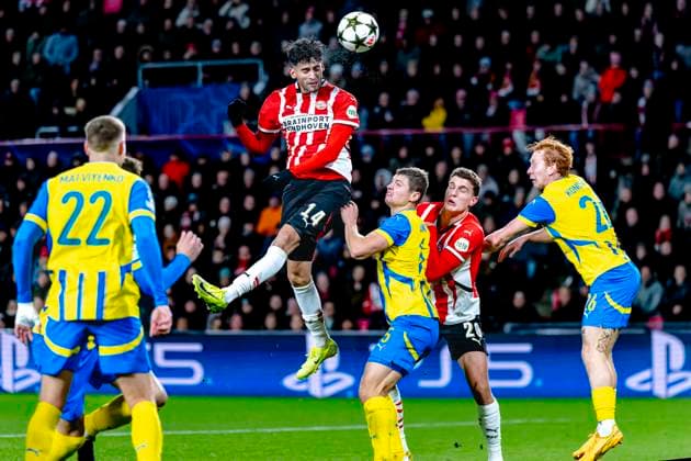 PSV Eindhoven forwarder Ricardo Pepi during the match PSV - Shakhtar at the Philips stadium for the UEFA Champions League - League phase - Matchday 5 season 2024-2025 in EINDHOVEN, Netherlands on 27 november 2024, (photo by Marcel van Dorst EYE4images DeFodi Images) Defodi-746_202100