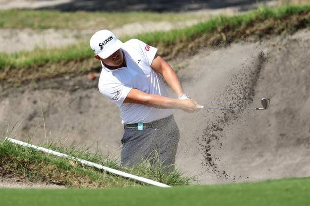 GOLF AUSTRALIAN OPEN, Darius van Driel shoots out of bunker on hole 14 on day one of the ISPS HANDA Australian Open at Kingston Heath Golf Club in Melbourne, Thursday, November 28, 2024. ( NO ARCHIVING, EDITORIAL USE ONLY, NO USE IN BOOKS WITHOUT CONSENT MELBOURNE VICTORIA AUSTRALIA  Copyright: xCONxCHRONISx 20241128146259752333