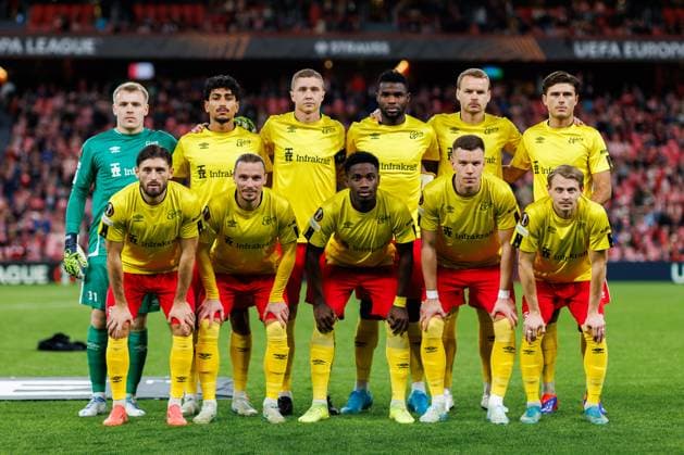 241128 The starting eleven of Elfsborg ahead of the Europa League match between Athletic Bilbao and Elfsborg on November 28, 2024 in Bilbao. Photo: Bildbyran EXT BILDBYRAN kod XY XZ0198 fotboll football soccer fotball uefa europa league europa league athletic bilbao elfsborg bbeng Copyright: BILDBYRANxEXT BB241128BB718