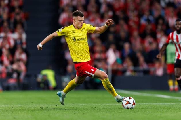 241128 Andri Fannar Baldursson of Elfsborg during the Europa League match between Athletic Bilbao and Elfsborg on November 28, 2024 in Bilbao. Photo: Bildbyran EXT BILDBYRAN kod XY XZ0198 fotboll football soccer fotball uefa europa league europa league athletic bilbao elfsborg bbeng Copyright: BILDBYRANxEXT BB241128BB832